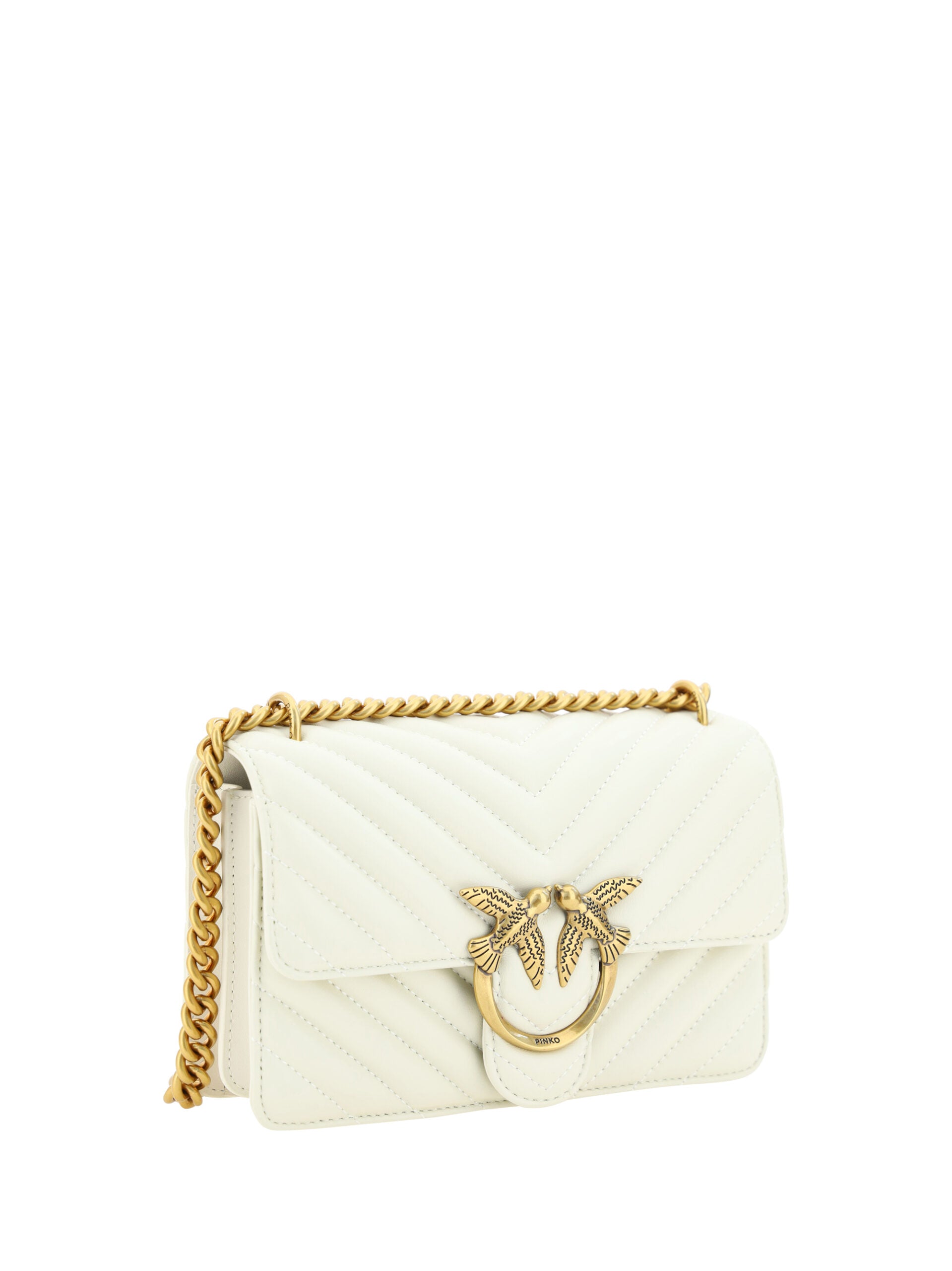 PINKO Elegante weiße Mini Love Umhängetasche